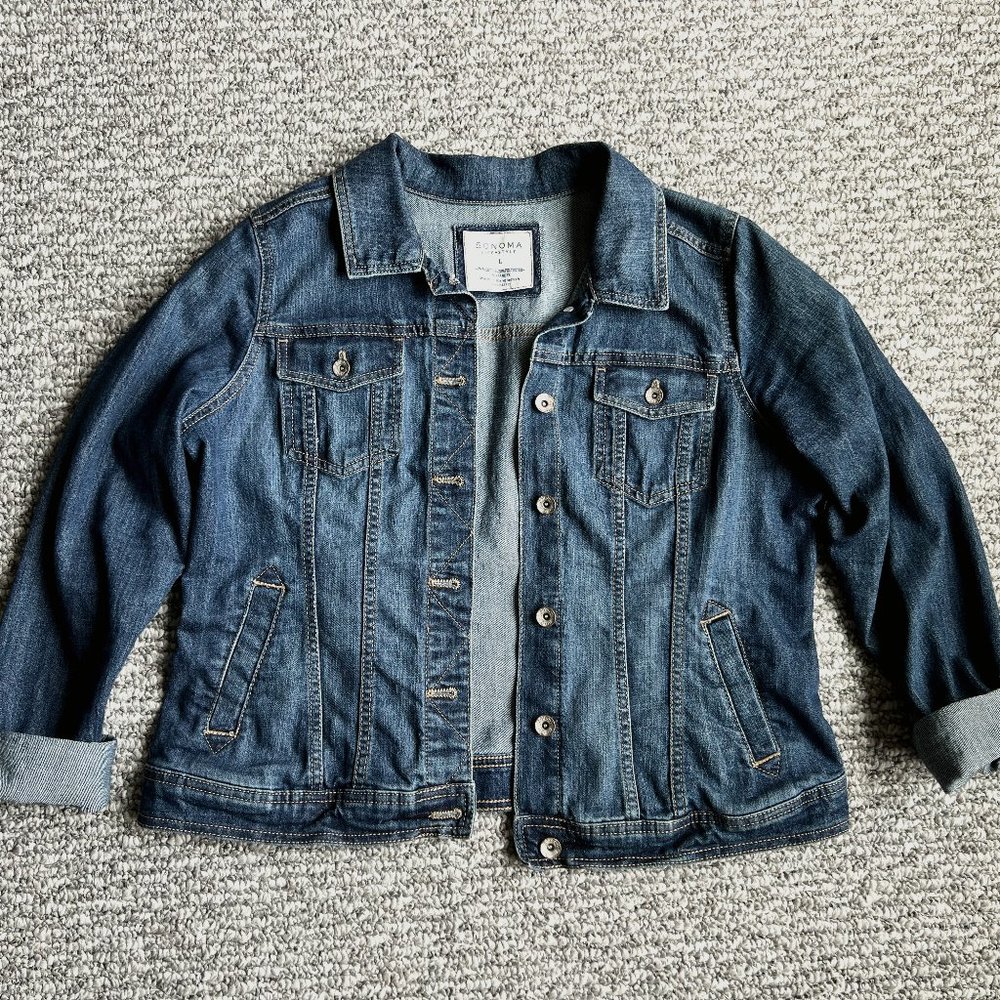 Jean Jacket - Sonoma Large Women's dark denim stretch